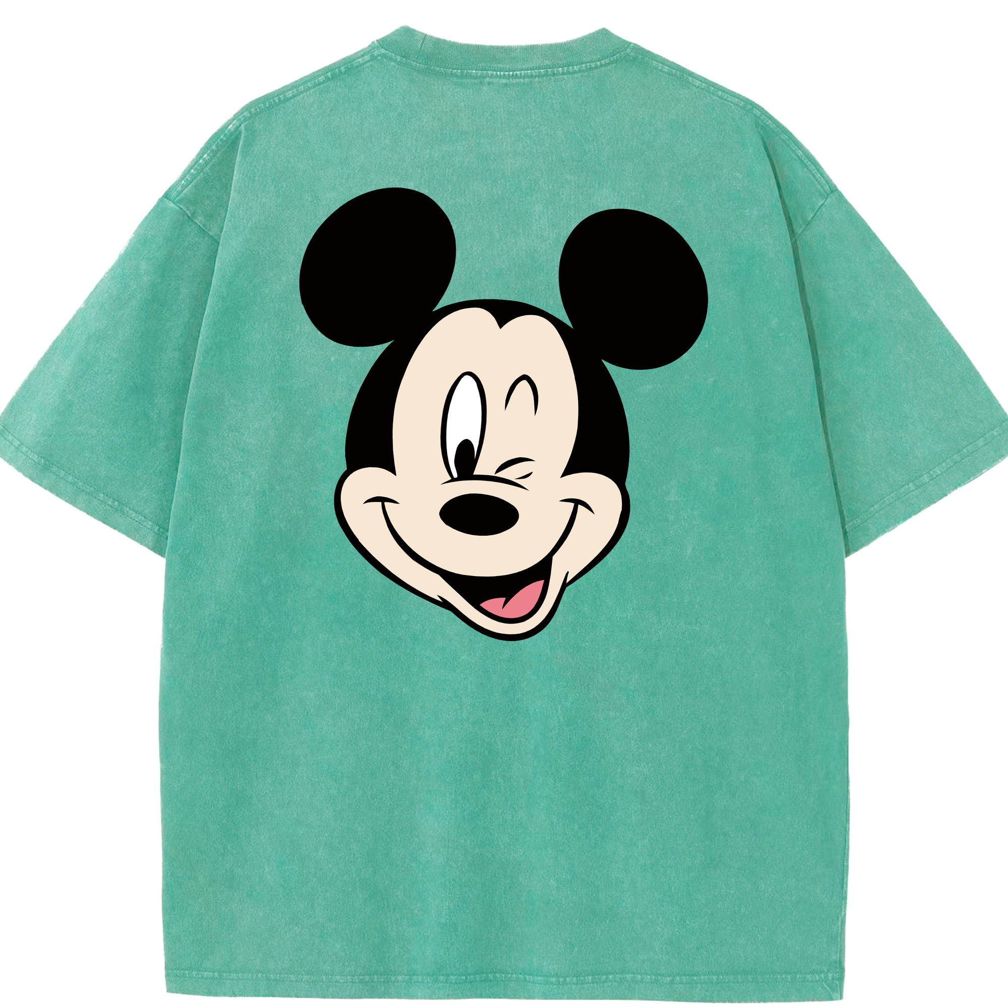 （画像用） ミッキーマウス Mickey Mouse 綿100% ヴィンテージ風 半袖Tシャツ（背面プリント）